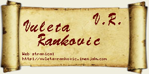 Vuleta Ranković vizit kartica